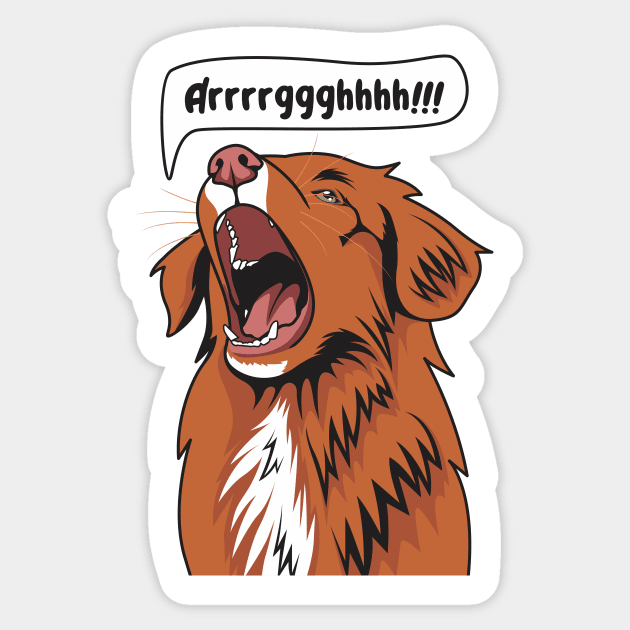 Angry Nova Scotia Duck Tolling Retriever Sticker by welovetollers